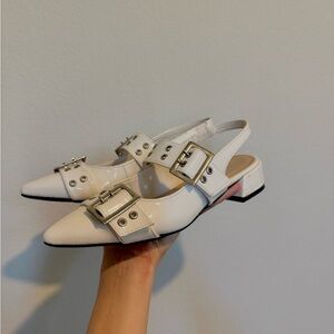 Elegant White Slingback Heels